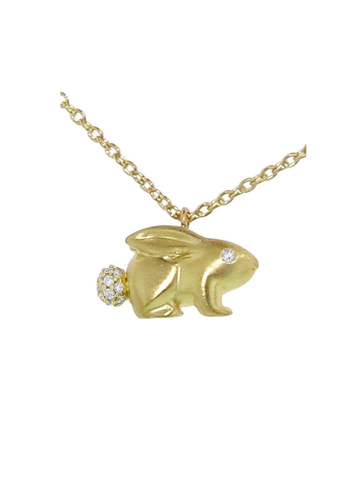 Finn Bunny Necklace - Yellow Gold