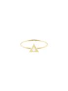 Jennifer Meyer Gold Triangle Ring With Mother Of Pearl