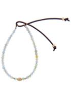 Catherine Michiels Aquamarine Bead Stardust With Double Diamond Oval