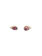 Celine Daoust Watermelon Tourmaline Eye Studs With Four Diamonds