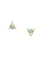 Wwake Large Opal Triangle Earrings