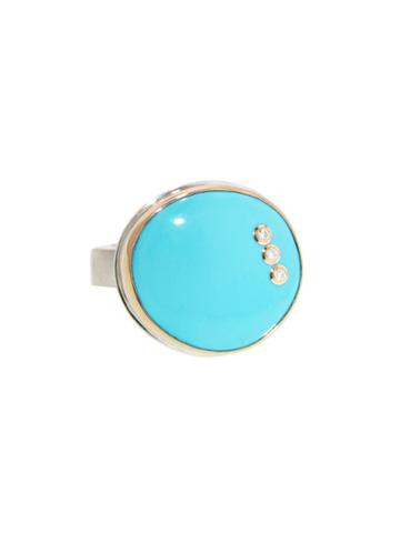 Jamie Joseph Sleeping Beauty Turquoise Ring With Diamond Triplet