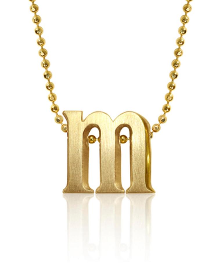 Alex Woo Lowercase 'm' Necklace - Yellow Gold