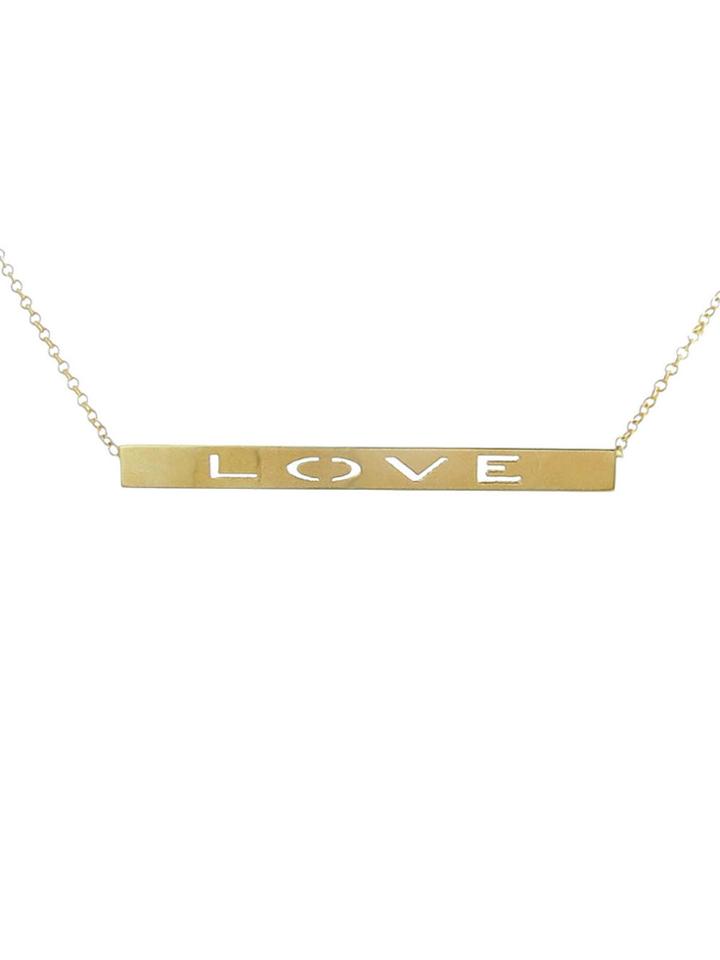 Kacey K Designer Block Love Bar Necklace
