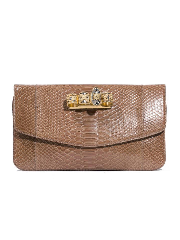 Armenta Unique Tan Python Clutch