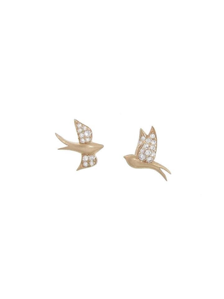 Jade Trau Nightingale Studs With Diamonds