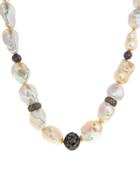 Jane Hollinger Freshwater Pearls With Diamond Beads & Clasp