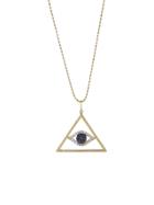 Sydney Evan Pyramid Evil Eye Necklace - Yellow Gold