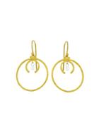 Gurhan Circle Drop Earrings With Diamond Briolettes - 24 Karat Yellow Gold