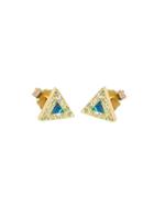 Jennifer Meyer Diamond And Opal Inlay Triangle Studs
