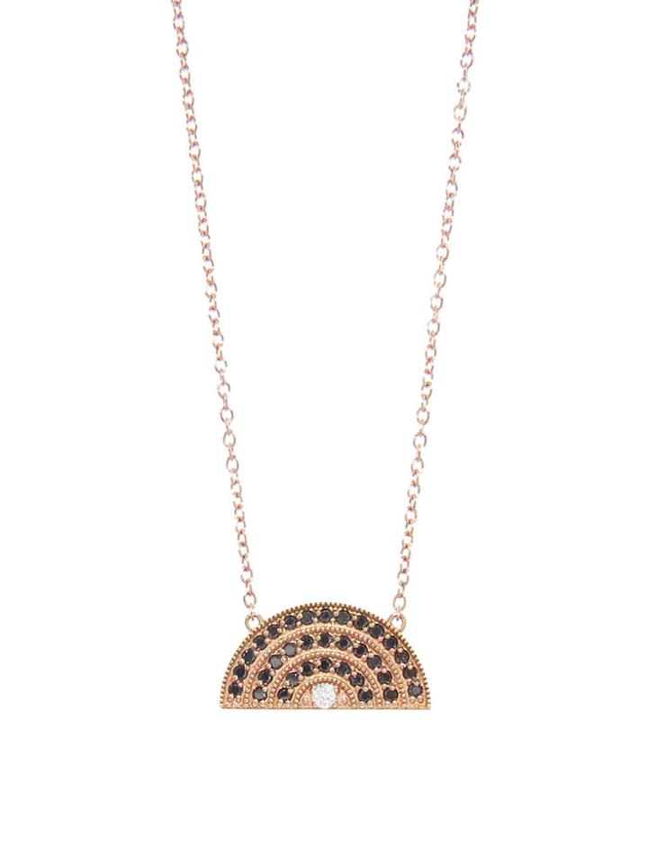 Andrea Fohrman Small Rainbow Necklace With Black And White Diamonds