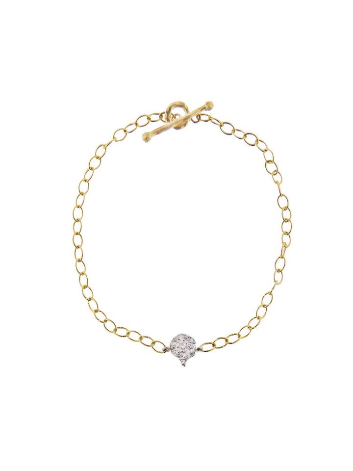 Cathy Waterman Rose Bracelet With Diamonds - Platinum