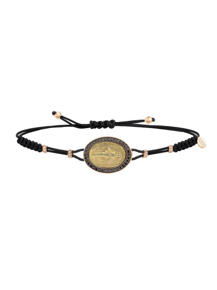 Pippo Perez Holy Mary Bracelet With Black Diamonds - Yellow Center