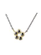 Ariko Black Diamond Flower Necklace - Yellow Gold