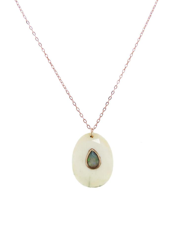 Pascale Monvoisin Bone And Opal Orso Necklace