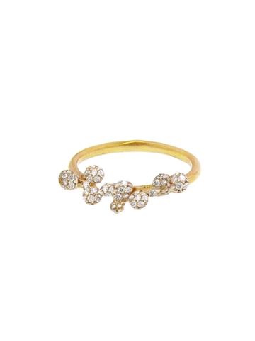 Ten Thousand Things Small Pave Molten Cluster - Designer Yellow Gold Ring