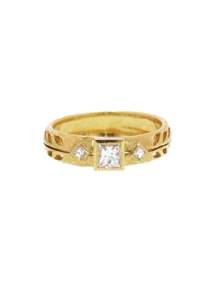 Cathy Waterman Princess Wheat Cutout Band - 22 Karat Gold