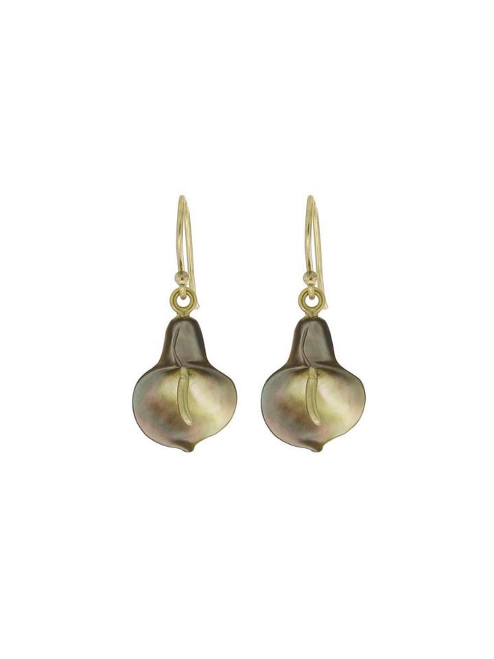 Annette Ferdinandsen Medium Brown Mother Of Pearl Calla Lily Earrings