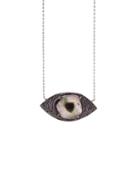 Celine Daoust Watermelon Tourmaline Eye Necklace With Black Diamonds