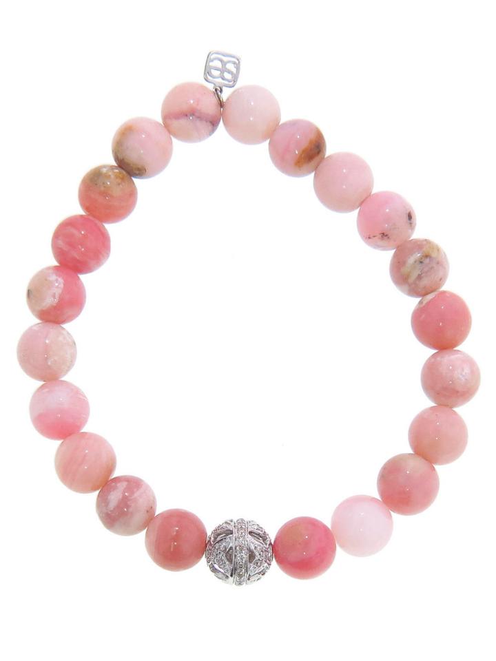 Sydney Evan Pink Opal And Diamond Sphere Bracelet - White Gold