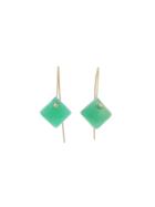 Necessary Stone Short Wire Green Onyx Earrings