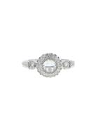 Sethi Couture White Diamond Solitaire Ring In White Gold