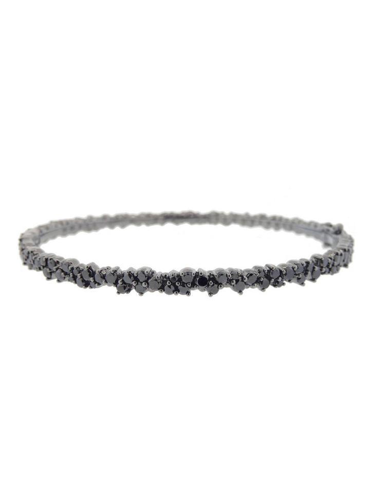 Paul Morelli Confetti Bangle With Black Diamonds - Blackened Gold