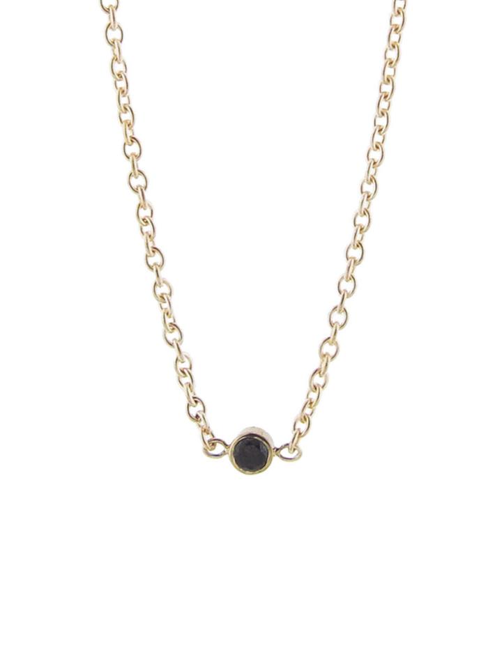 Finn Minor Obsessions Tiny Black Diamond Necklace - Yellow Gold