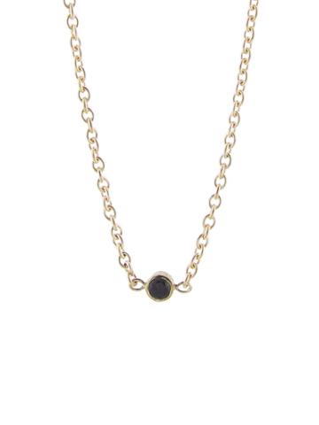 Finn Minor Obsessions Tiny Black Diamond Necklace - Yellow Gold
