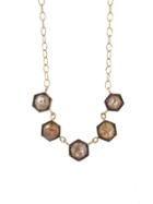 Cathy Waterman Rustic Diamond Hexagonal Necklace - 22 Karat Gold
