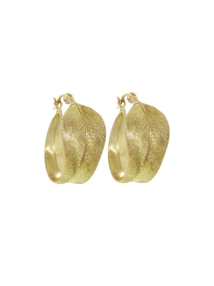 Annette Ferdinandsen Yellow Gold Feather Hoops