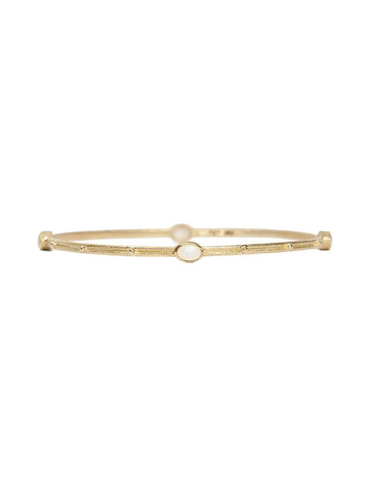 Armenta Oval Cabochon Opal Bangle - 18 Karat Gold