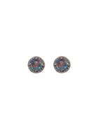 Andrea Fohrman Opal Doublet Studs With Blue Sapphires - Yellow Gold