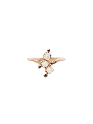 N+a New York Opal And Black Diamond Ring - Rose Gold