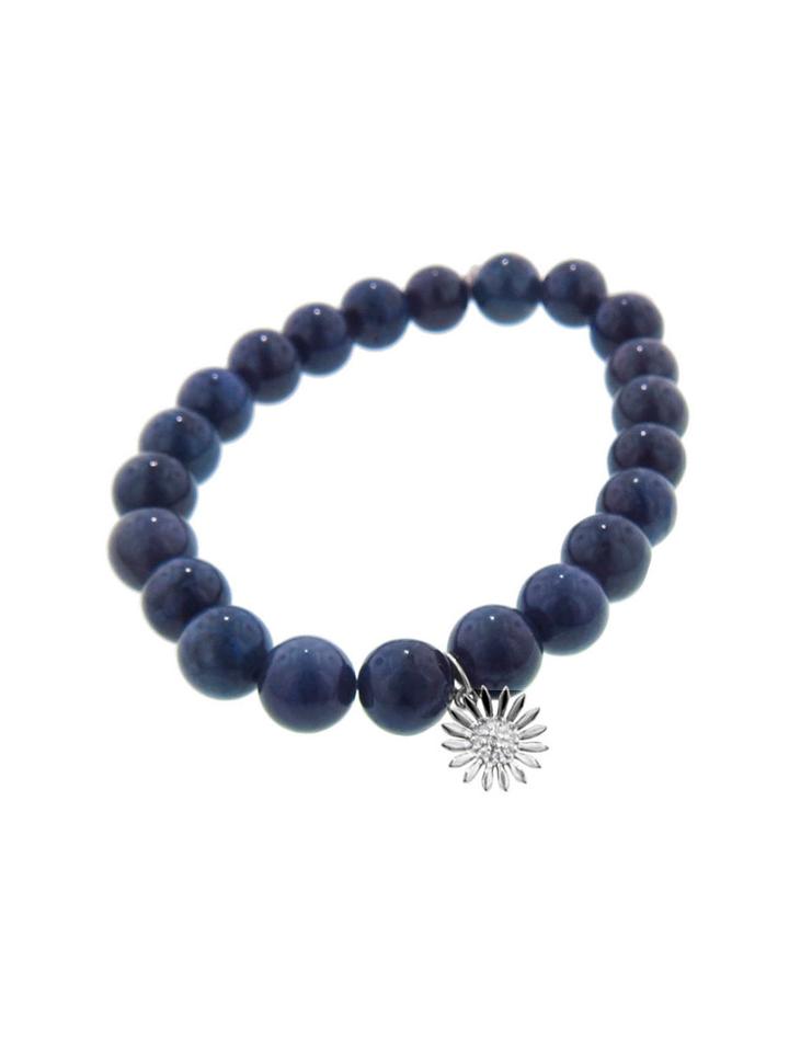 Sydney Evan Diamond Sunflower On Purple Dumortierite - White Gold