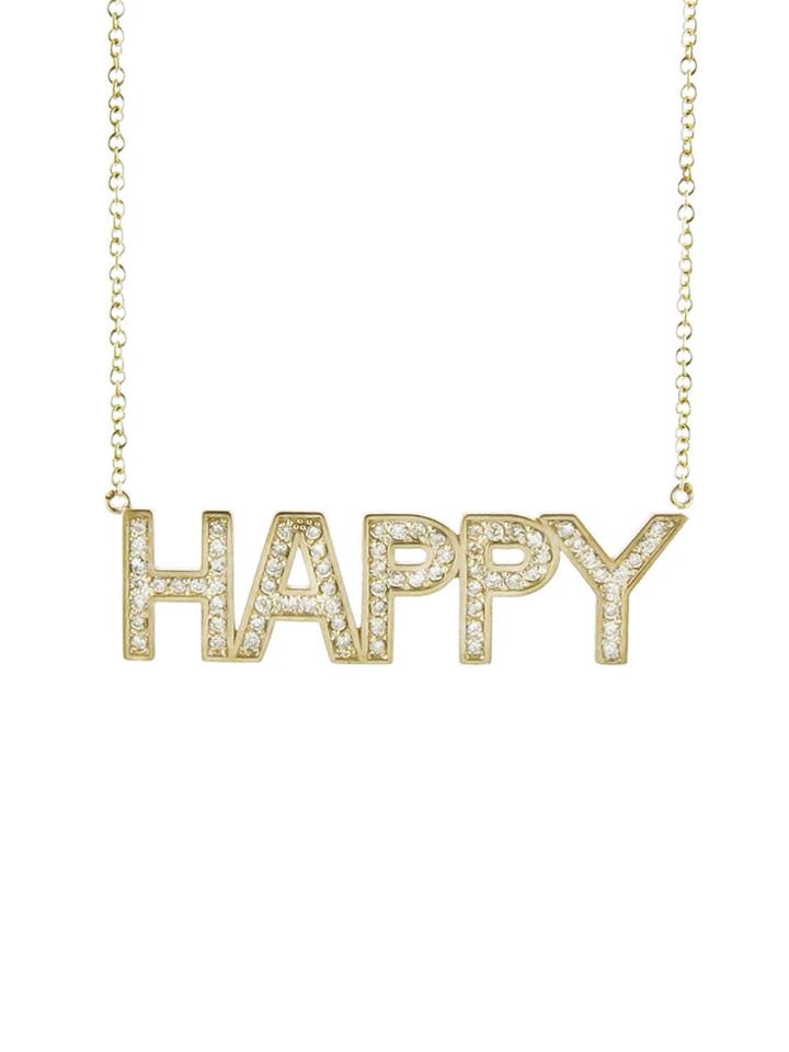 Jennifer Meyer Diamond Happy Necklace - Yellow Gold