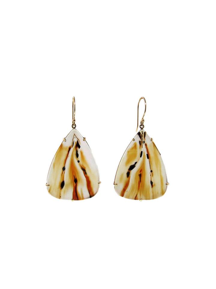 Jamie Joseph Large Montana Agate Teardrop Earrings