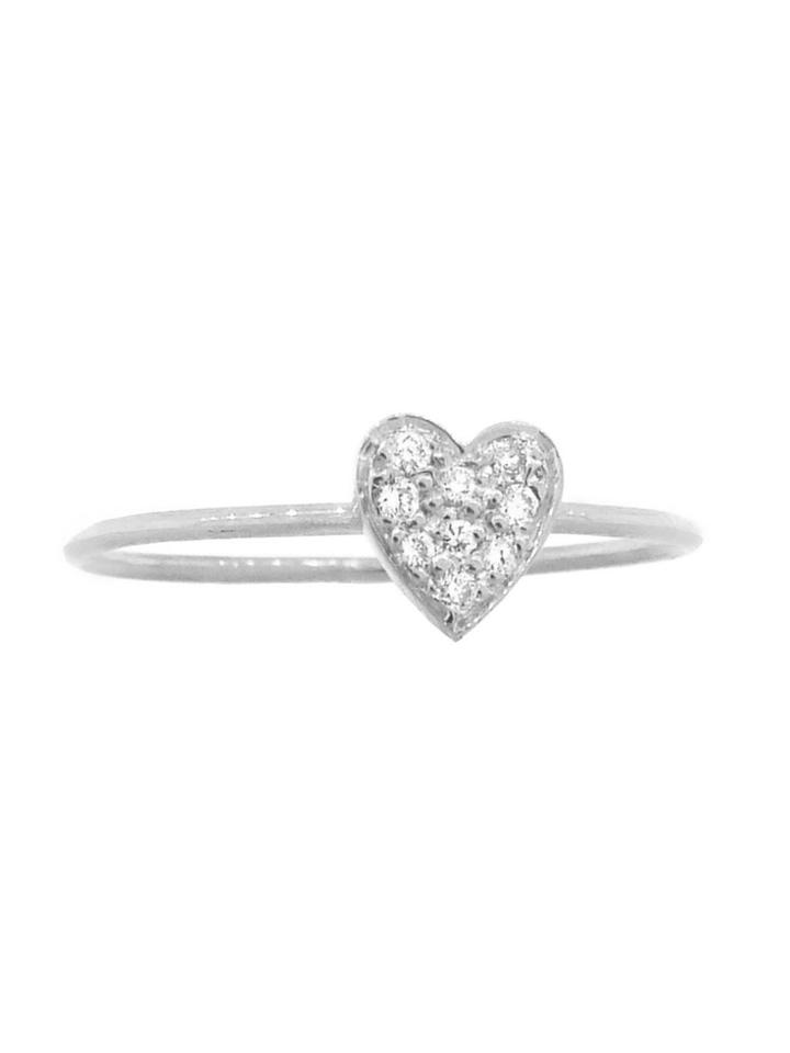 Jennifer Meyer Designer Diamond Heart Ring - White Gold