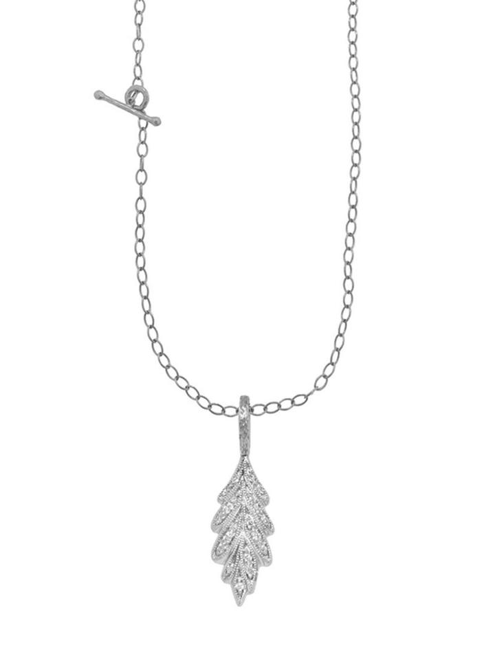 Cathy Waterman Diamond Oak Leaf Charm - Platinum