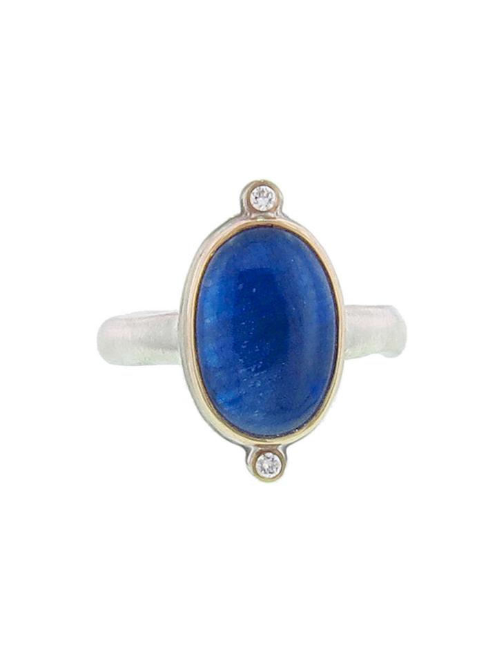 Jamie Joseph Oval Blue Sapphire Ring With Satellite Diamonds
