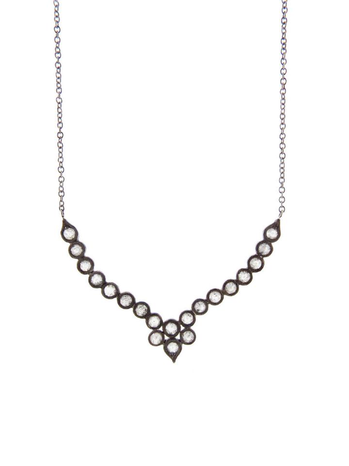 Cathy Waterman Rose Cut Diamond Shield Necklace - Platinum