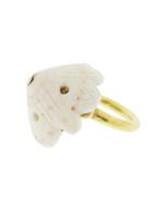 Lfrank Carved Shell Ring In 18 Karat Gold