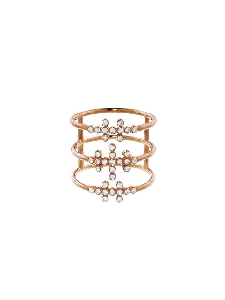 Yannis Sergakis Triple Stacked Diamond Charnieres Ring - Rose Gold