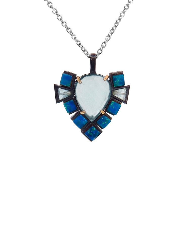 Nak Armstrong Aqua And Boulder Opal Mosaic Necklace
