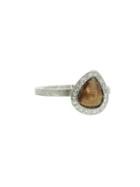 Todd Reed Red Pear Diamond Solitaire Ring In Palladium