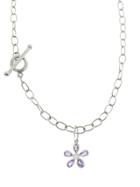 Cathy Waterman Amethyst Daisy Charm - Platinum
