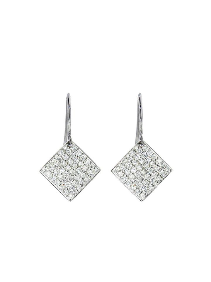 Irene Neuwirth Pave Diamond Shape Earrings - White Gold