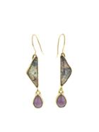 Heather Benjamin Azurite And Lavender Drop Earrings