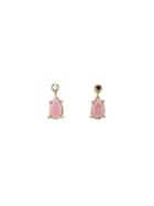 N+a New York Black Diamond And Pink Tourmaline Teardrop Earrings