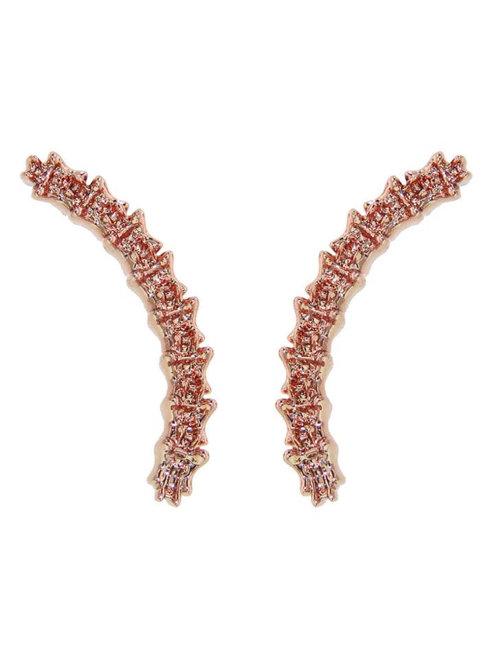 Jennifer Fisher Unique Curved Vertebrae Studs- Rose Gold